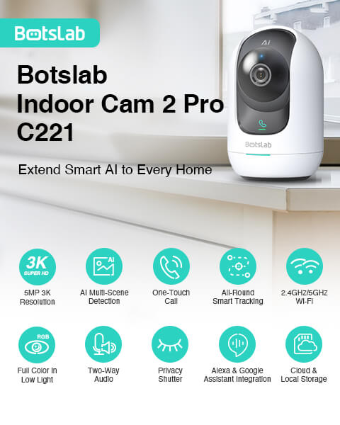 Botslab Indoor Camera C221: Network Setup, Notifications & Sharing Permissions Guide