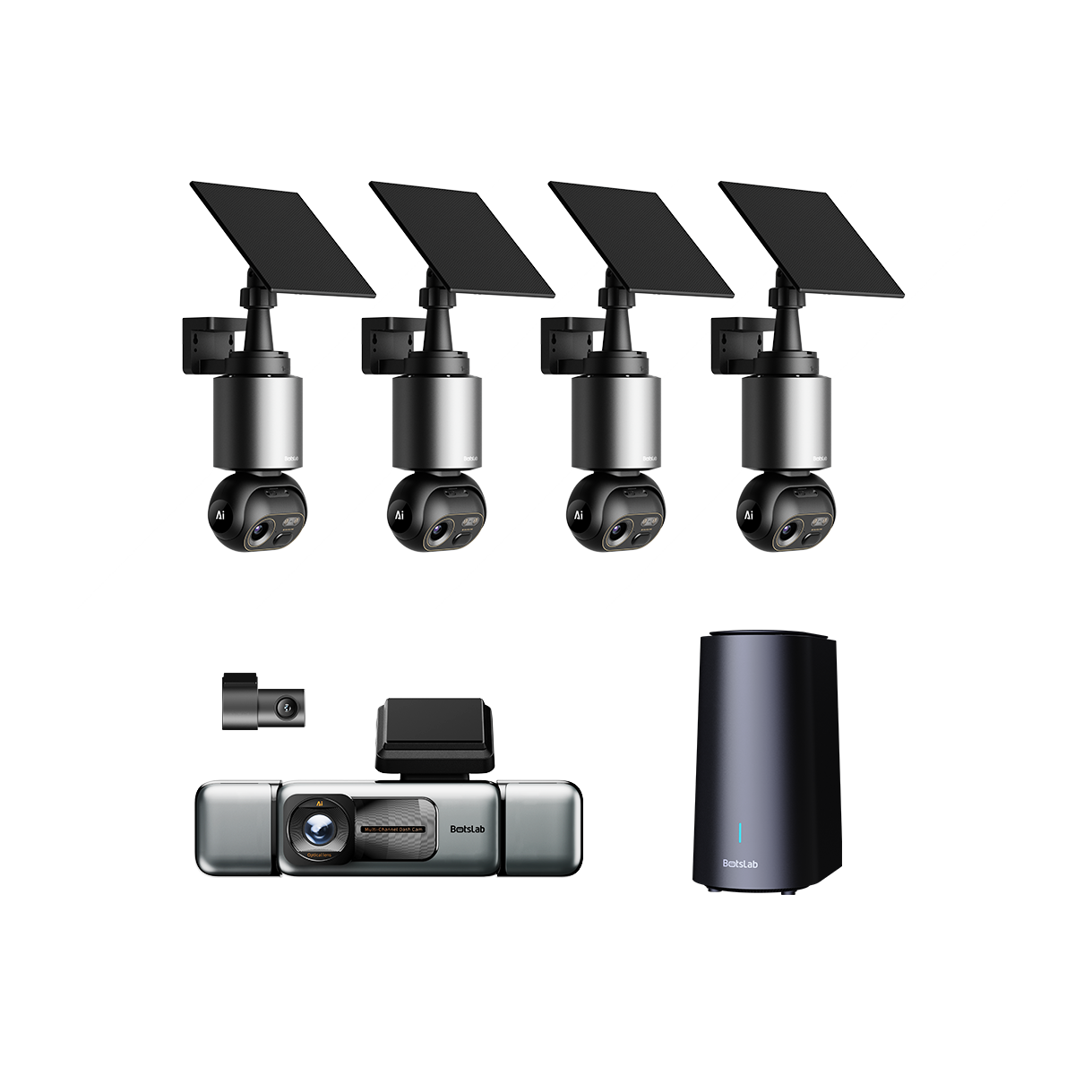 Home & Drive Security Bundle: W510 4-Cam Outdoor Camera + G980H 4-Channel Dash Cam