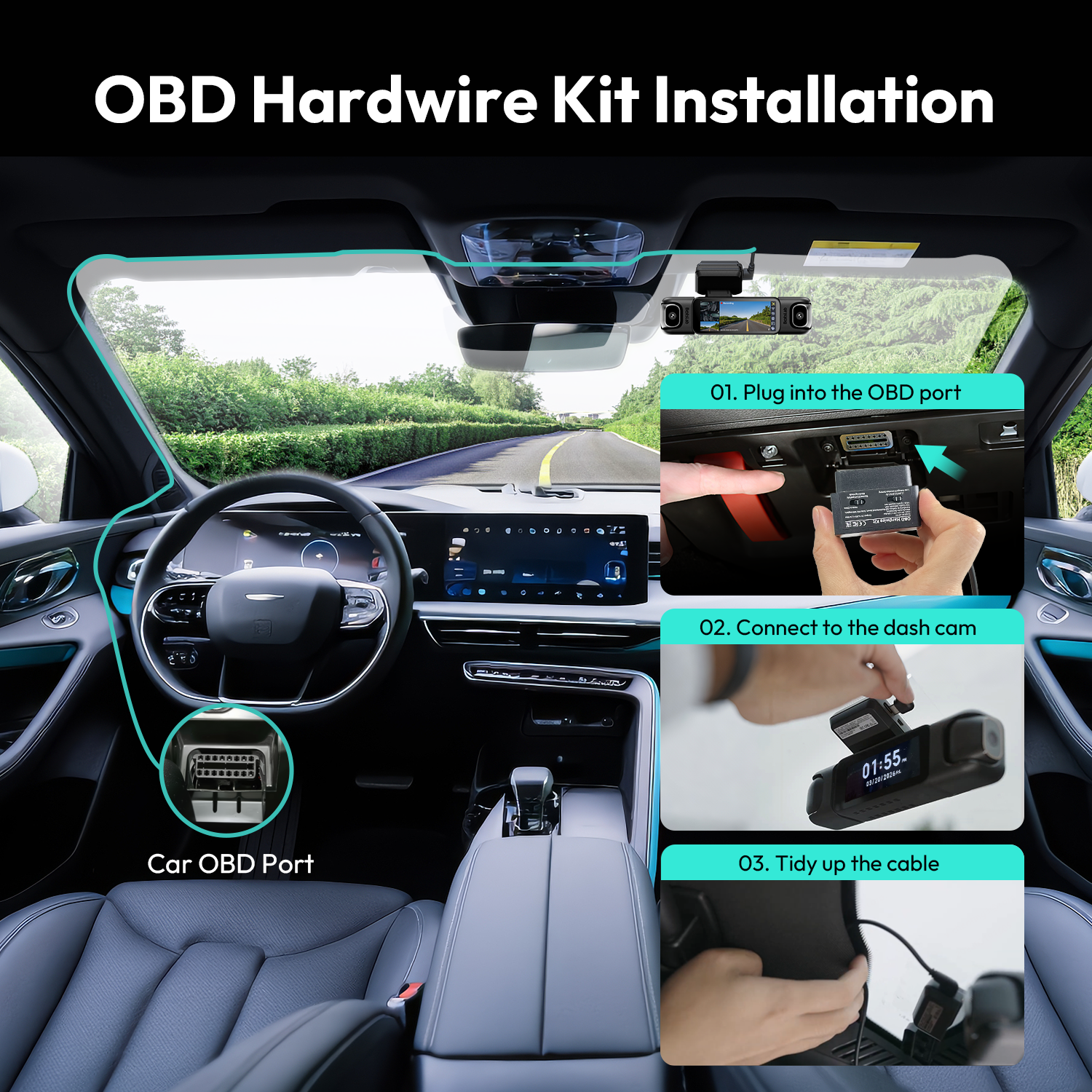 OBD Hardwire Kit for G980H Series Dash Cams