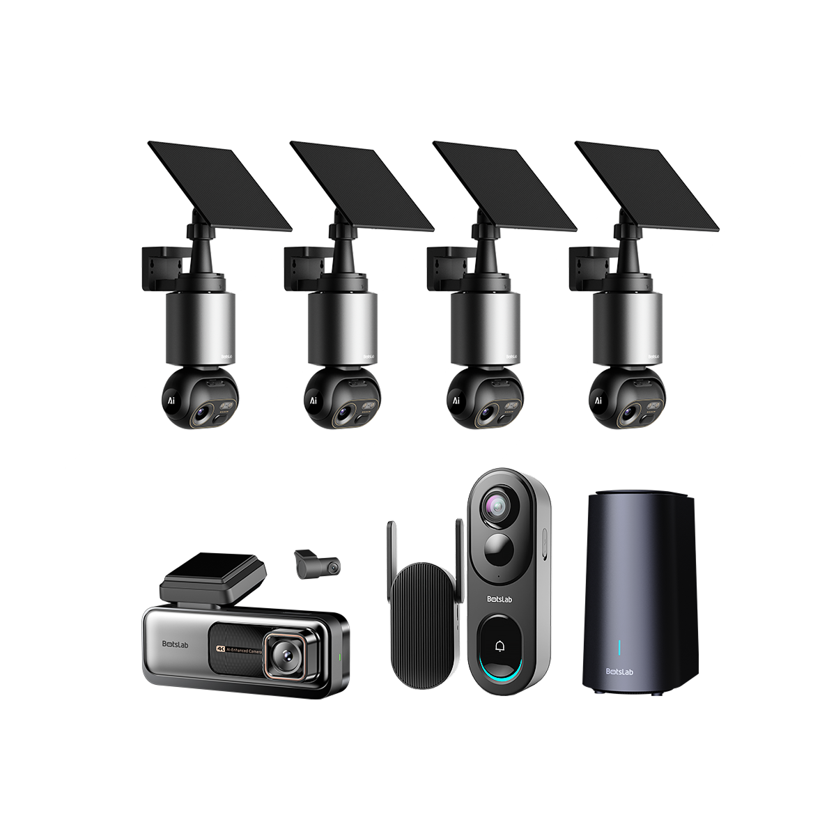 Home & Drive Security Bundle: W510 (4-Cam Kit) + G980H Pro + R810