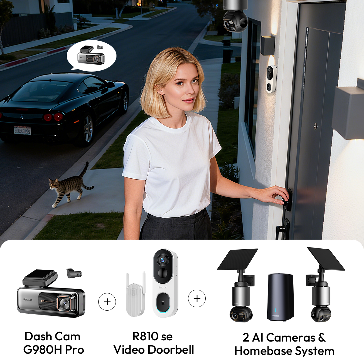 Home & Drive Security Bundle: W510 (2-Cam Kit) + G980H Pro + R810 SE