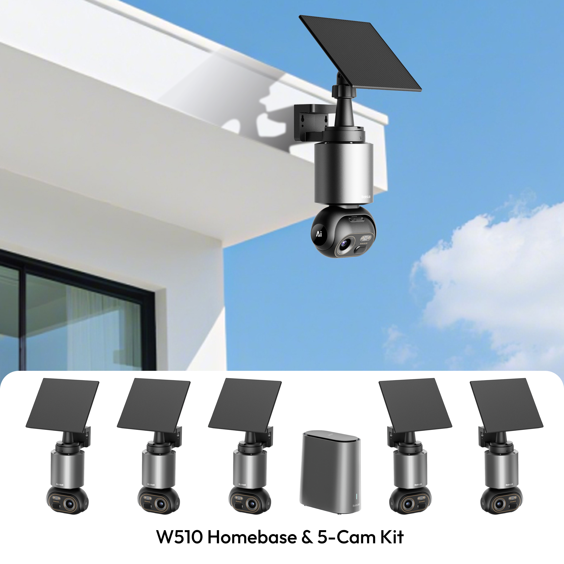 W510 4K AI Security Camera System | 5-Camera Kit
