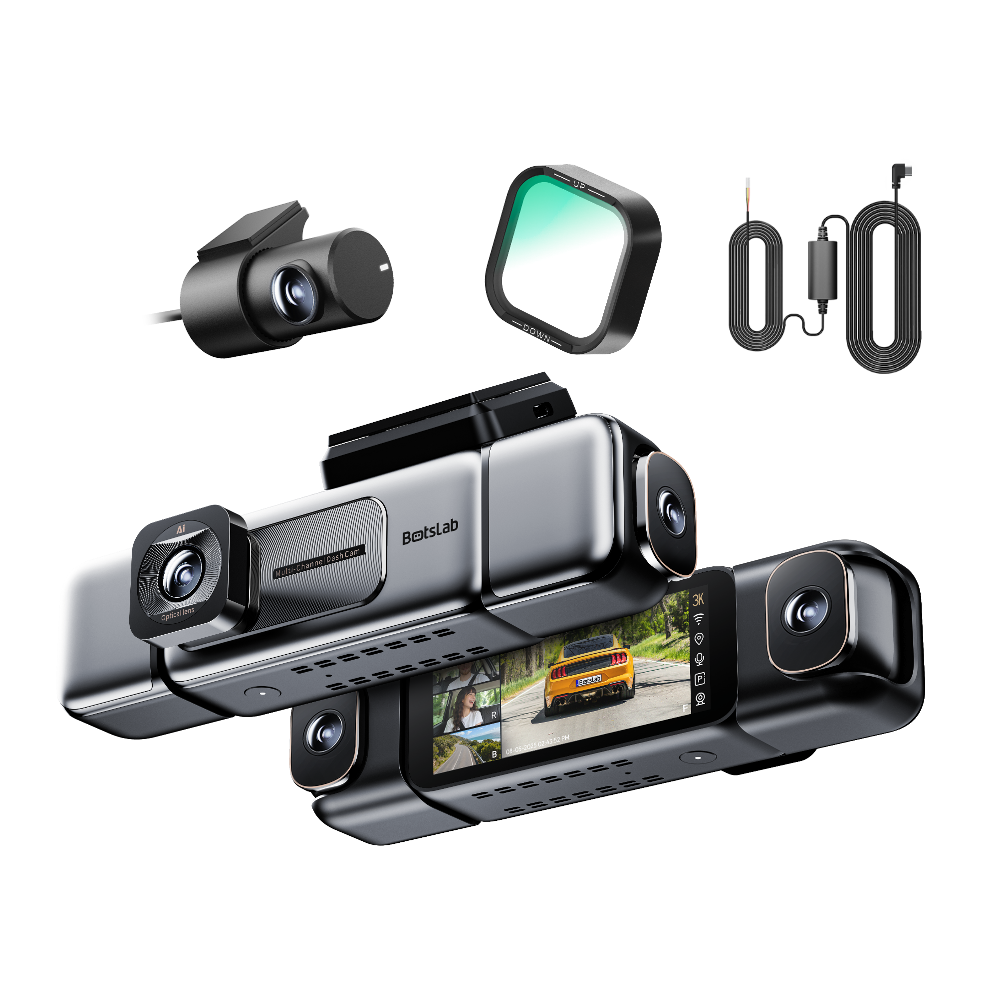 G980H 4-Camera Dash Cam (EU) + CPL Filter & Type-C Hardwire