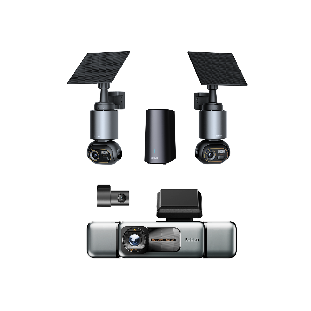 Home & Drive Security Bundle: W510 2-Cam Outdoor Camera + G980H 4-Channel Dash Cam