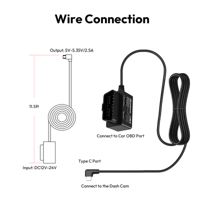 OBD Hardwire Kit for G980H Series Dash Cams