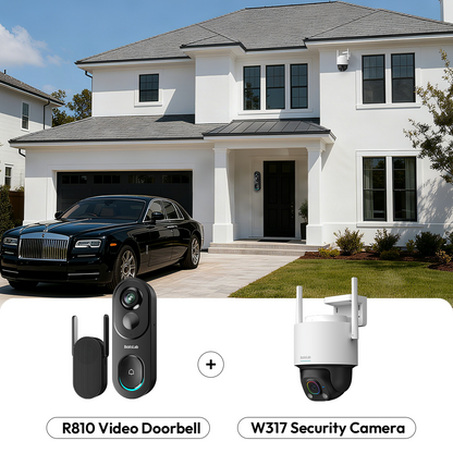 Home Security Bundle: W317 Outdoor Camera + R810 Video Doorbell
