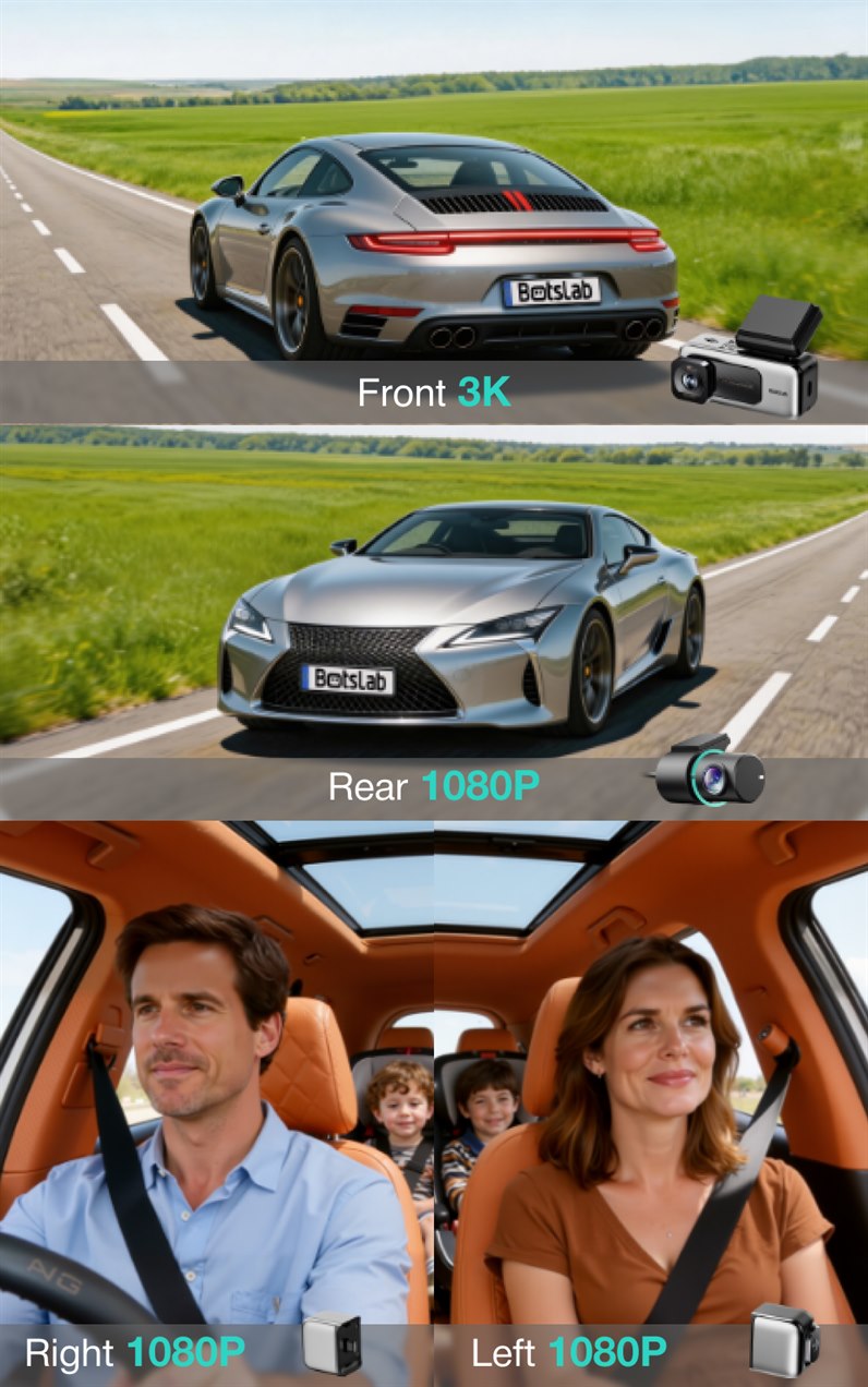 3K+1080p+1080p+1080p four-channel recording