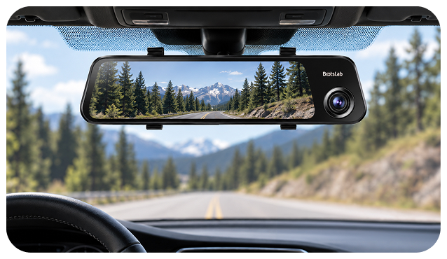 Rear view on the mirror display