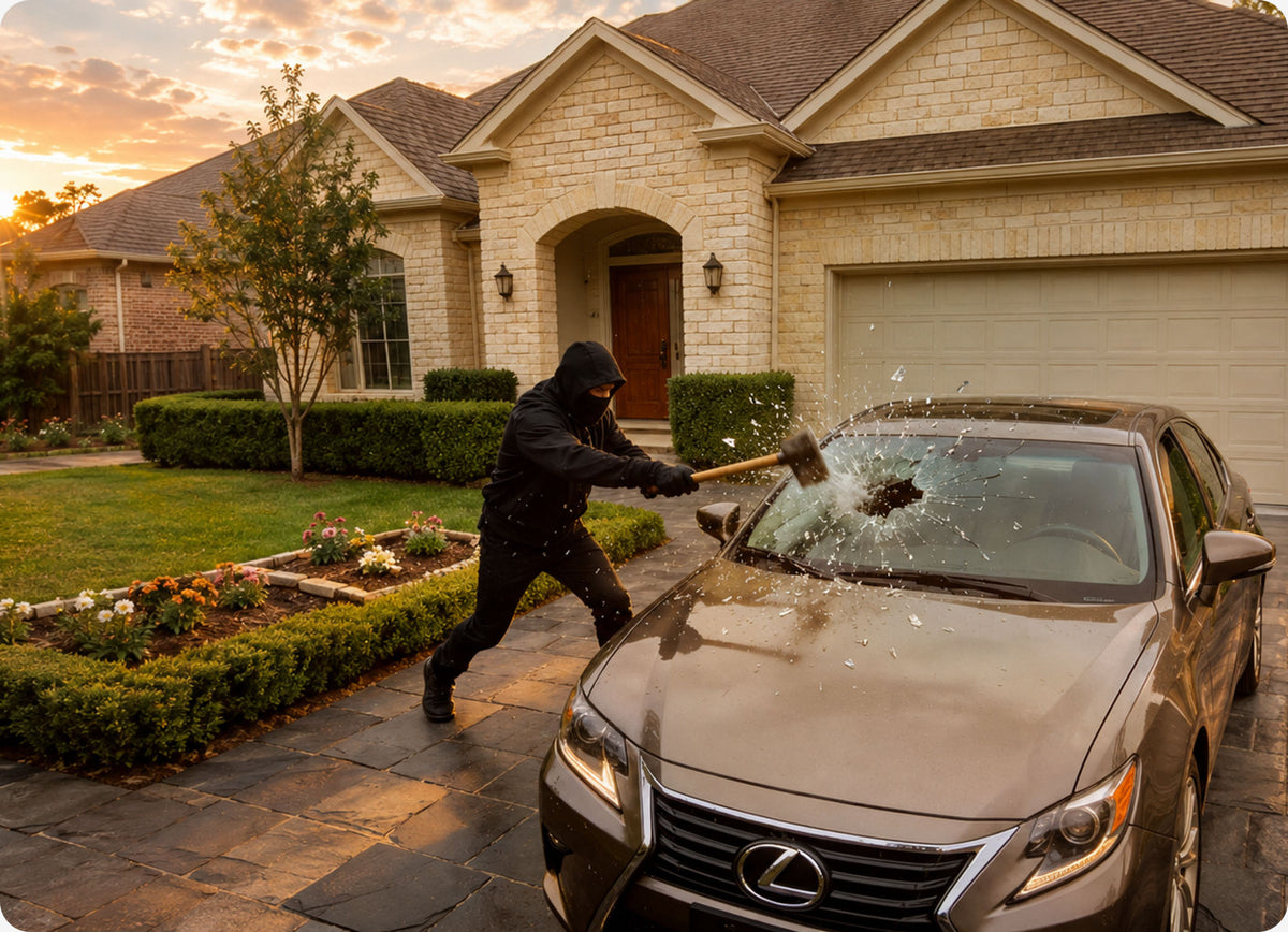 Smashing a car