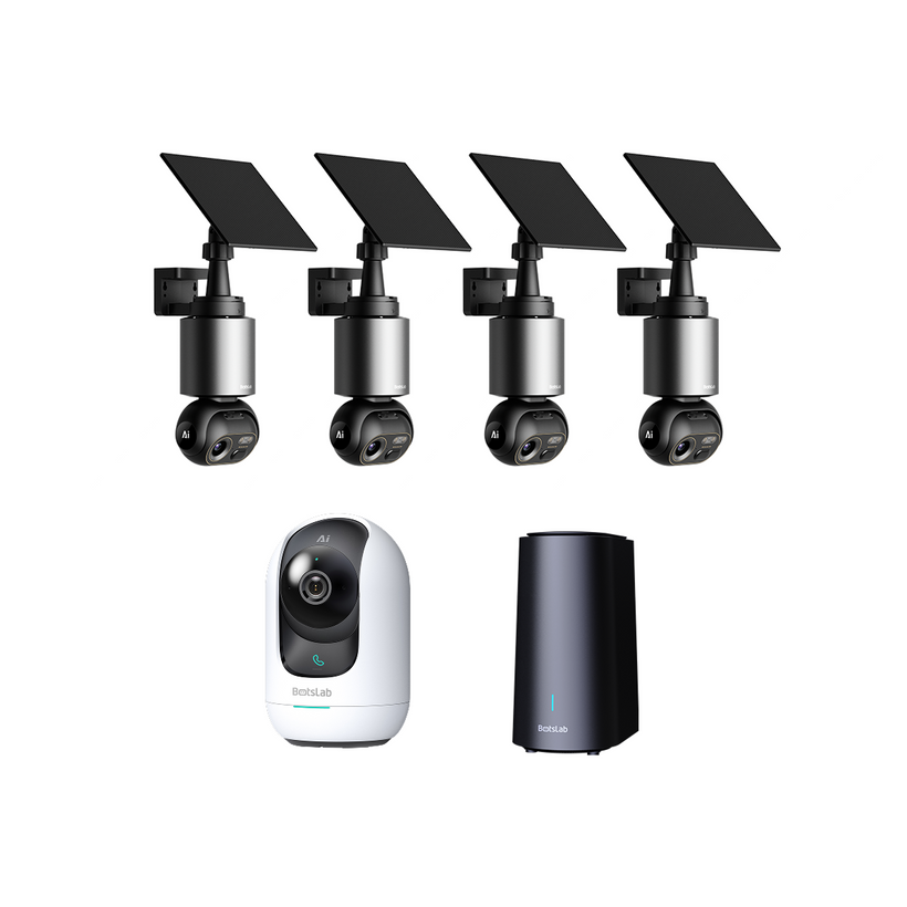 Home Security Bundle: W510 4-Cam Outdoor Camera + C221 Indoor Camera