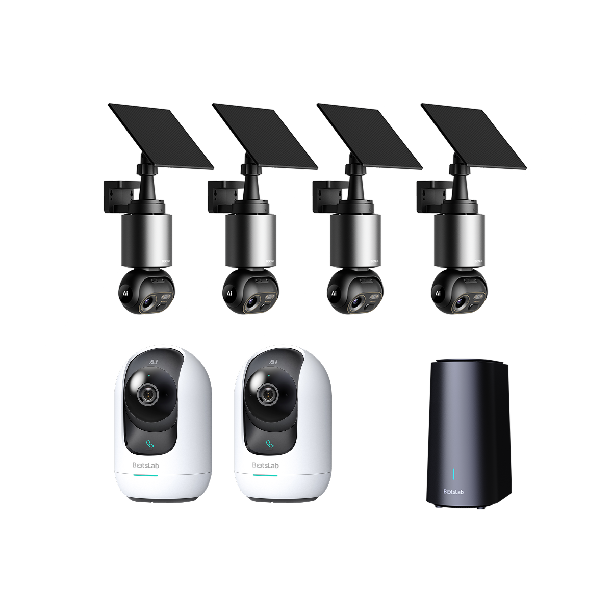 Home Security Bundle: W510 4-Cam Outdoor Camera + C221 Indoor Camera (2 Packs)