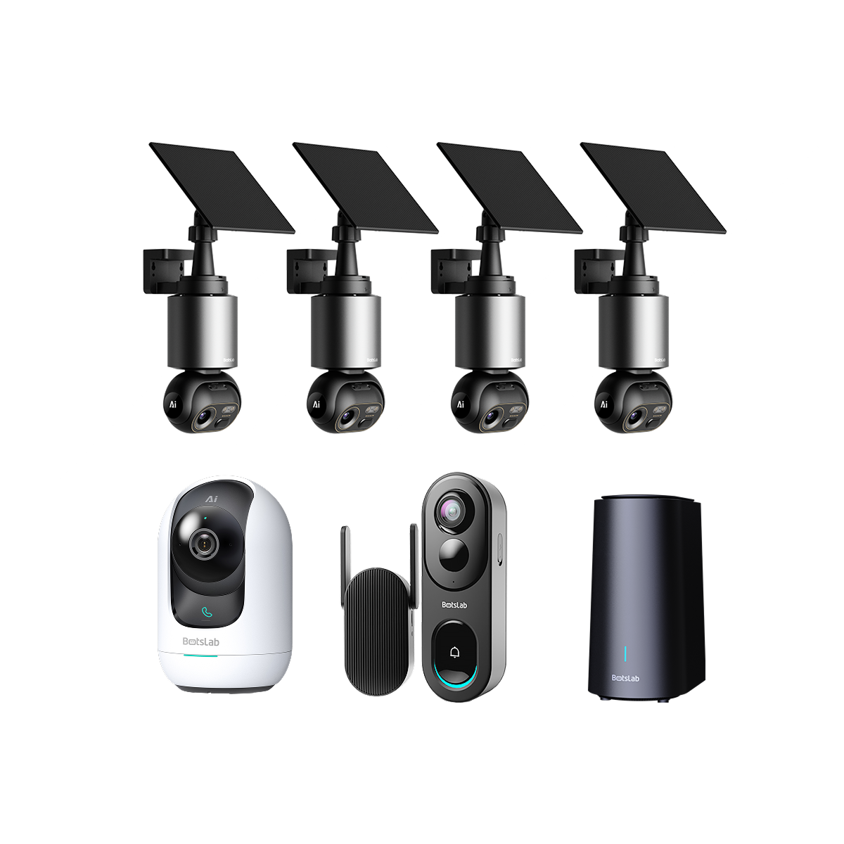 Home Security Bundle: W510 (4-Camera Kit) + C221 + R810