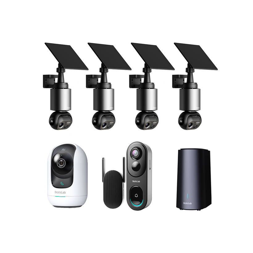 Home Security Bundle: W510 (4-Camera Kit) + C221 + R810
